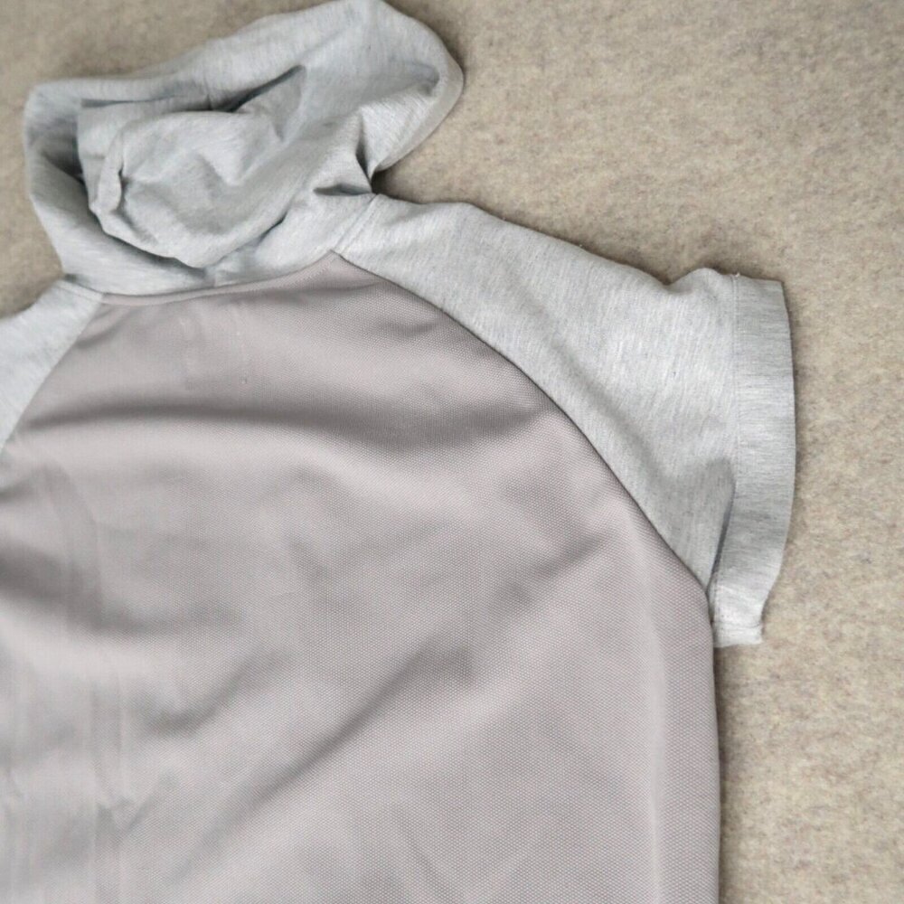 Lime & Vine Short Sleeve Grey Hoodie Multi Zip Front Sweater Women's Medium - Picture 10 of 16